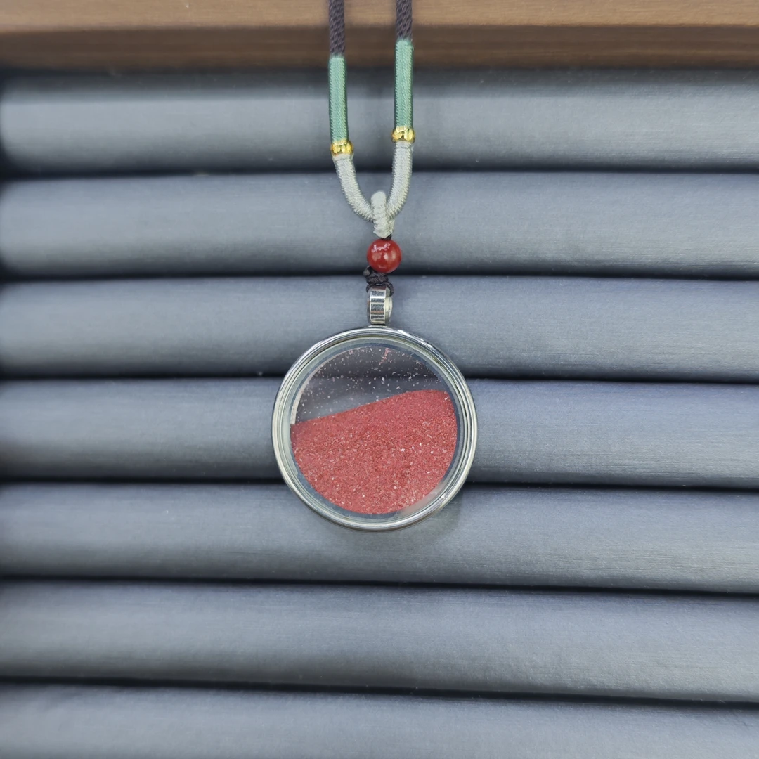 含辰砂工艺品朱砂大圆满编绳项链7772