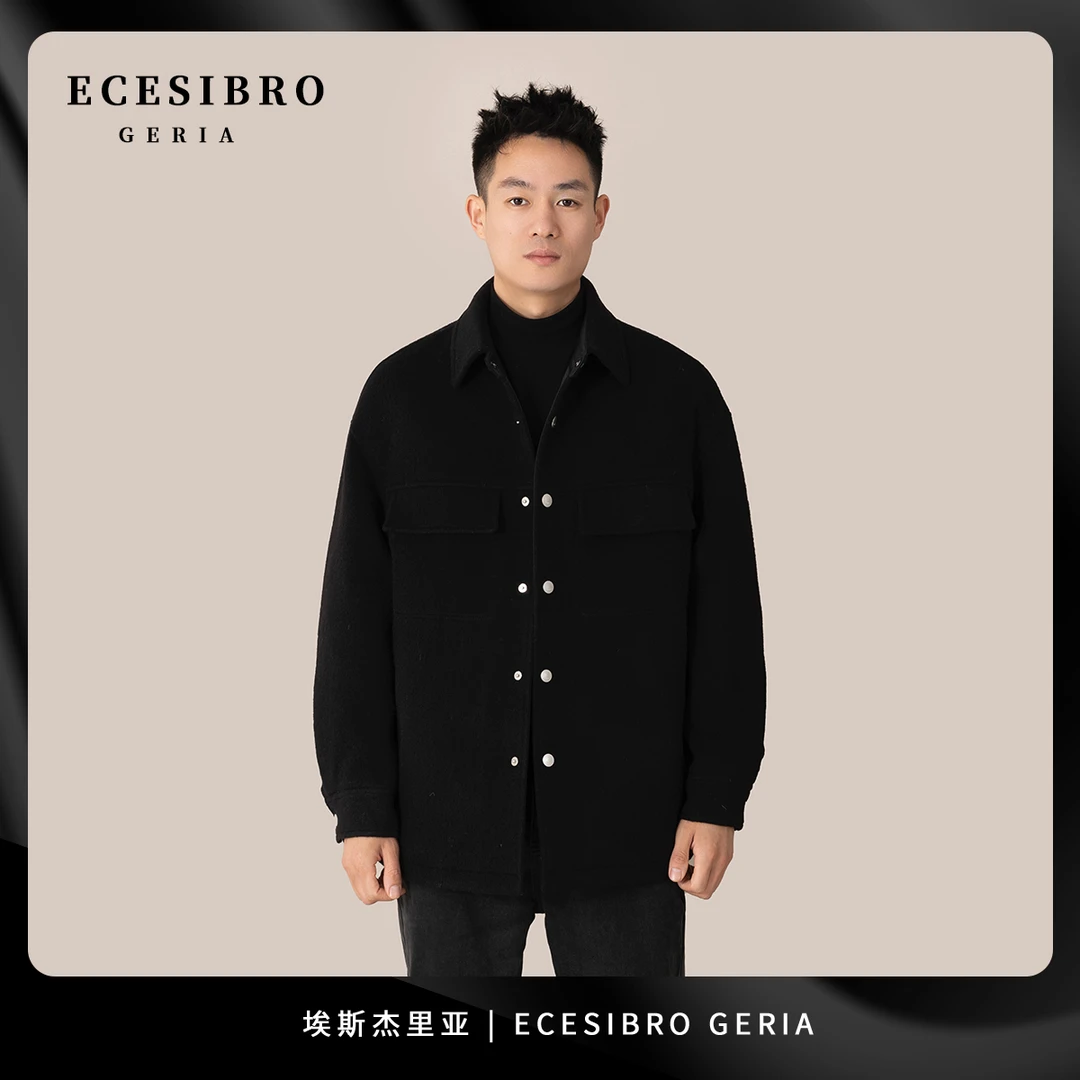 【100绵羊毛 90白鹅绒】经典高街时尚休闲翻领商务羊毛鹅绒服-10186