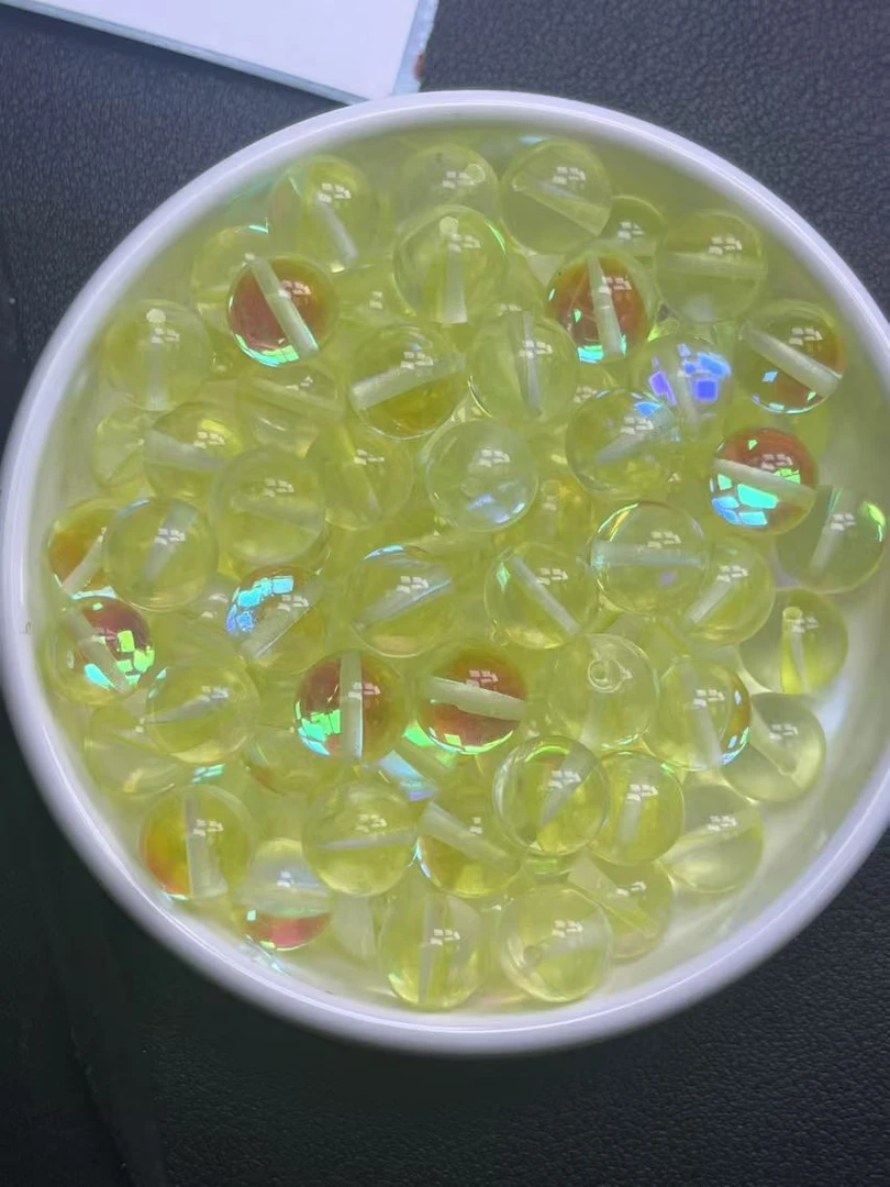 天然珠宝玉石 六芒星光黄水晶散珠Y2575 10MM 25颗（赠弹力绳）