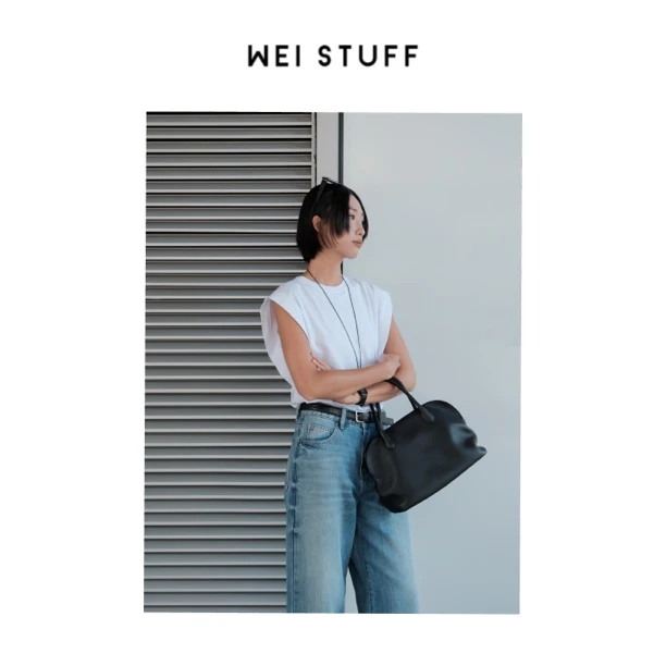 WEI STUFF 春夏新款 舒适简约宽松百搭圆领两色背心 9203