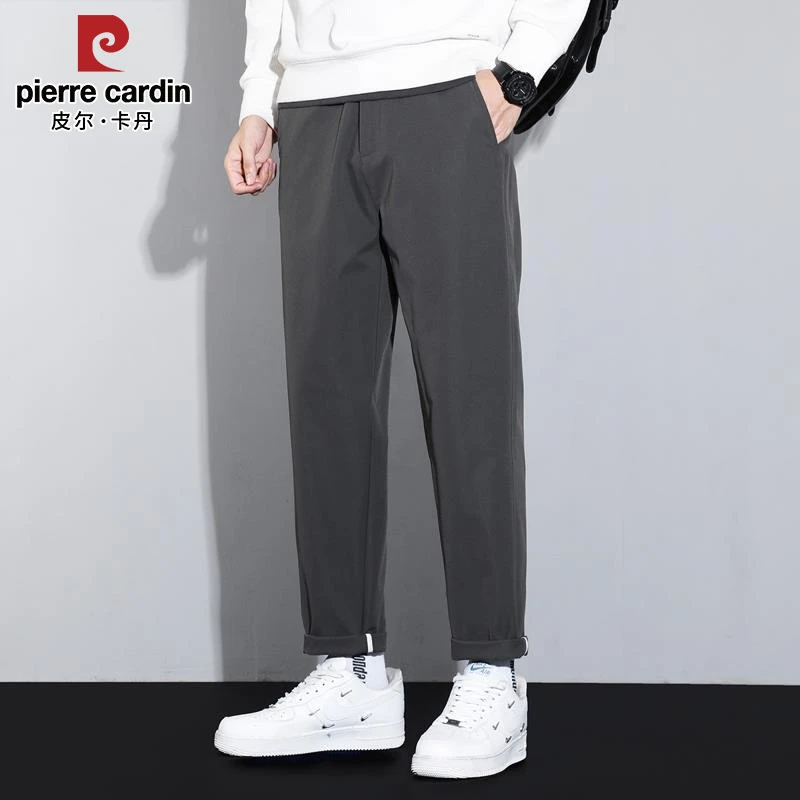 皮尔卡丹基础款休闲裤男士宽松夏季潮牌简约舒适百搭直筒长裤子男