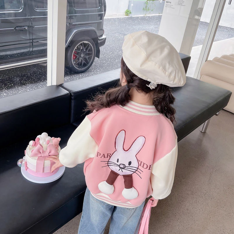 女童春秋季2025新款棒球服外套秋装韩版秋季儿童秋季上衣女宝宝