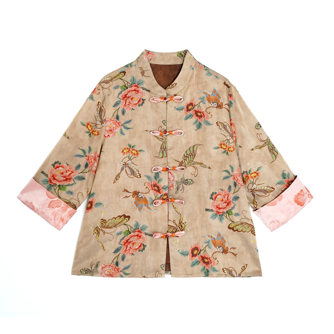 反季专场香云纱国风中式提花上衣气质百搭时尚香云纱外套RB122505