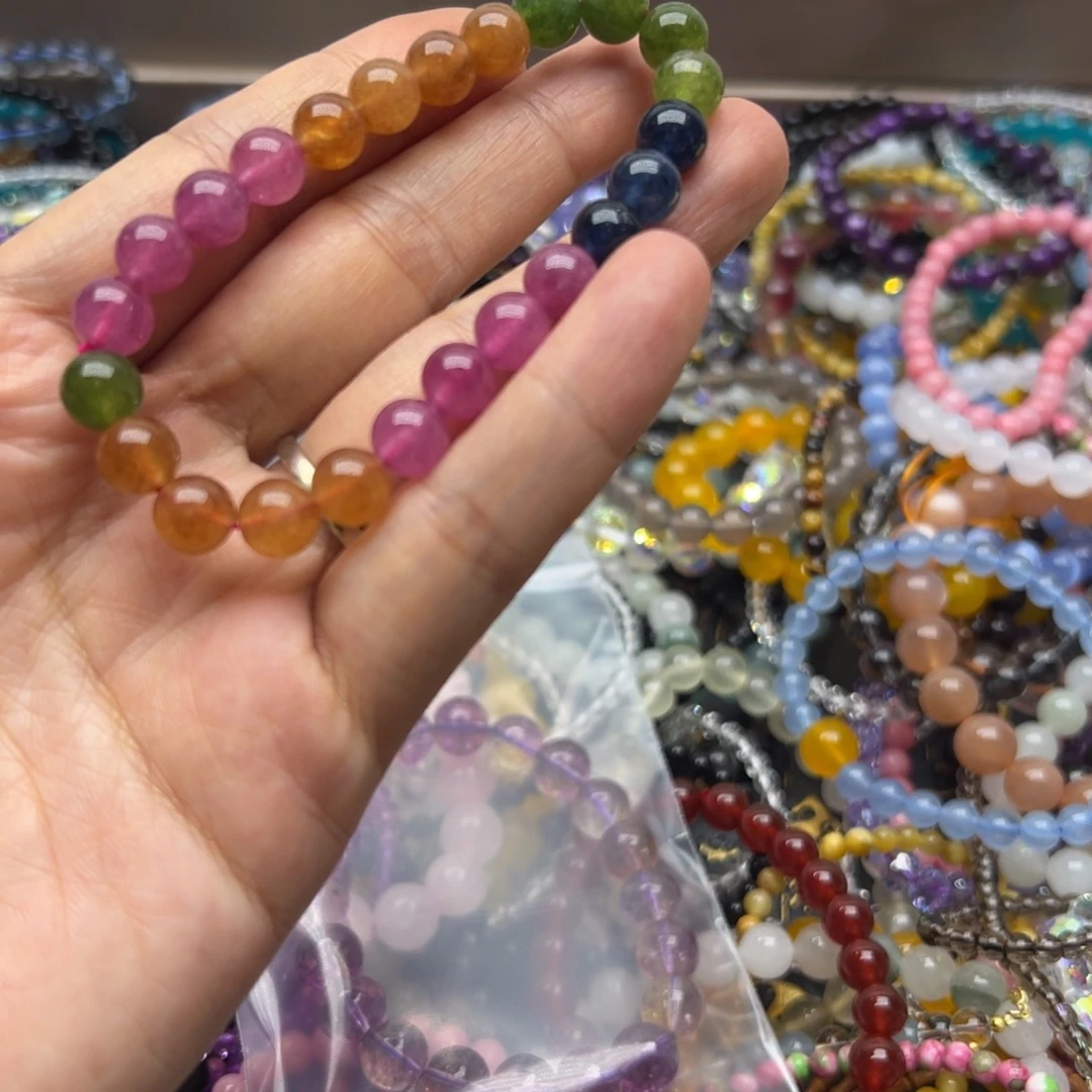 烟晶未镶嵌手链碧玺8