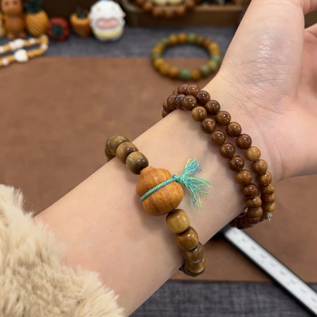 维腊木（绿檀）手串/手链8✖️8.6葫芦桶珠单圈