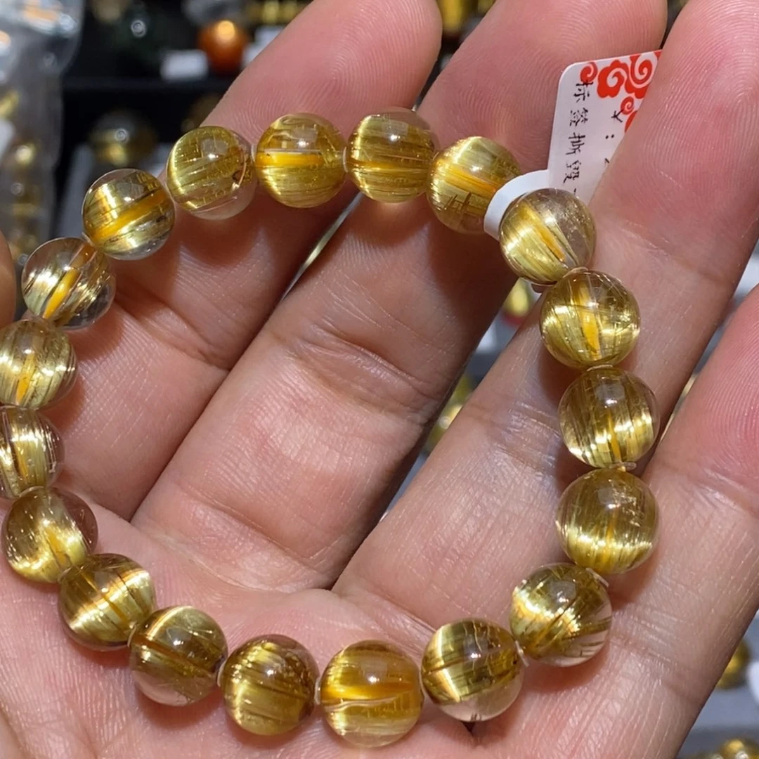 水晶手链未镶嵌天然水晶板钛顺发猫眼单圈9➕