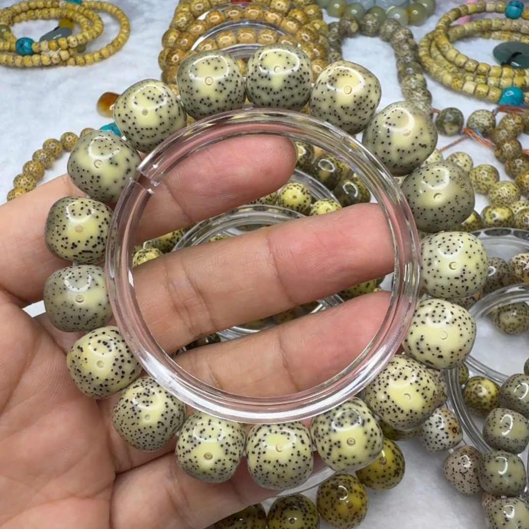 林***梦星月菩提手串绿包白月朗星稀针尖星14/13