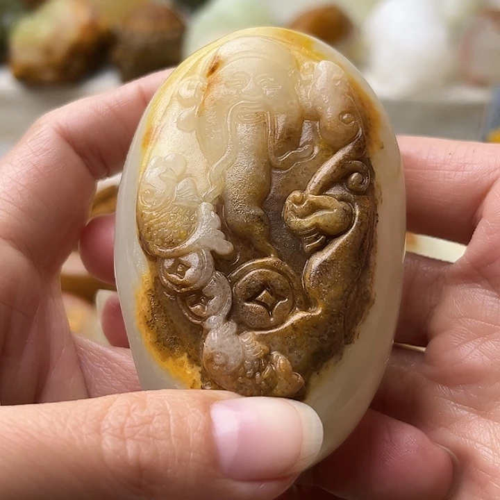 石材古青石不退换财神