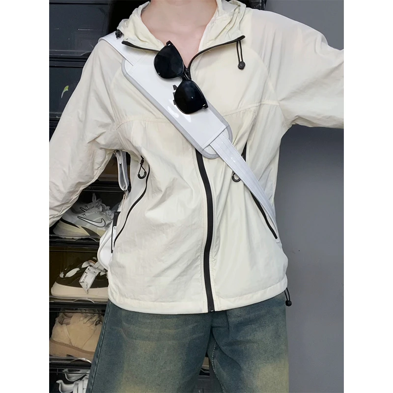 山系机能户外休闲防晒衣男女夏季轻薄速干外套运动骑行连帽防晒服