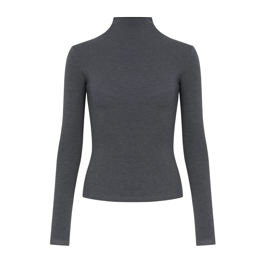 【Aliu自制】半高领打底衫女新款ins修身显瘦软糯内搭长袖