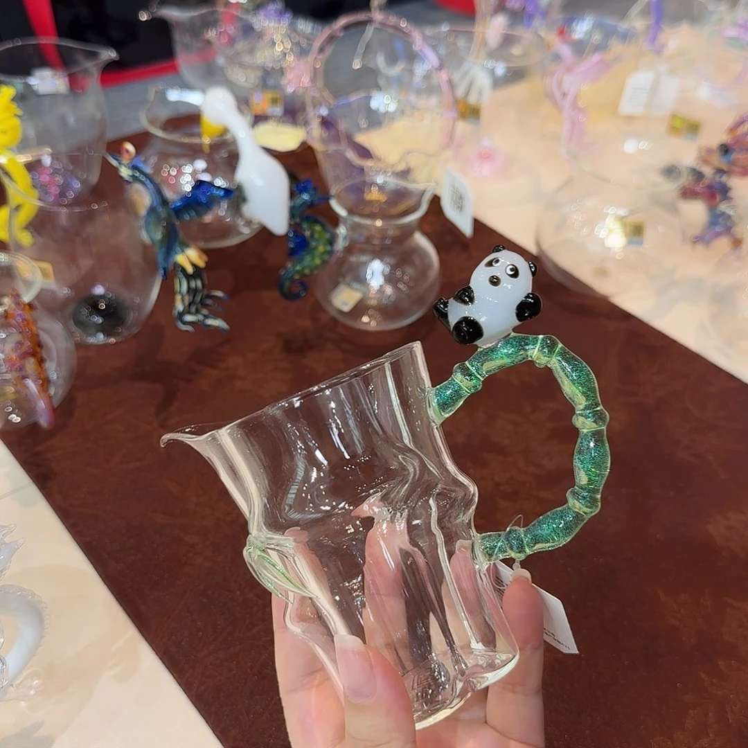 亚麻晶焱玻璃公道杯