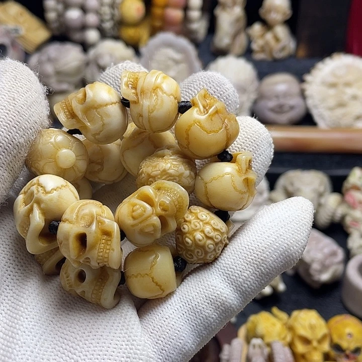 无非金属l***✨配饰鹿角雕刻骷髅1.4手持