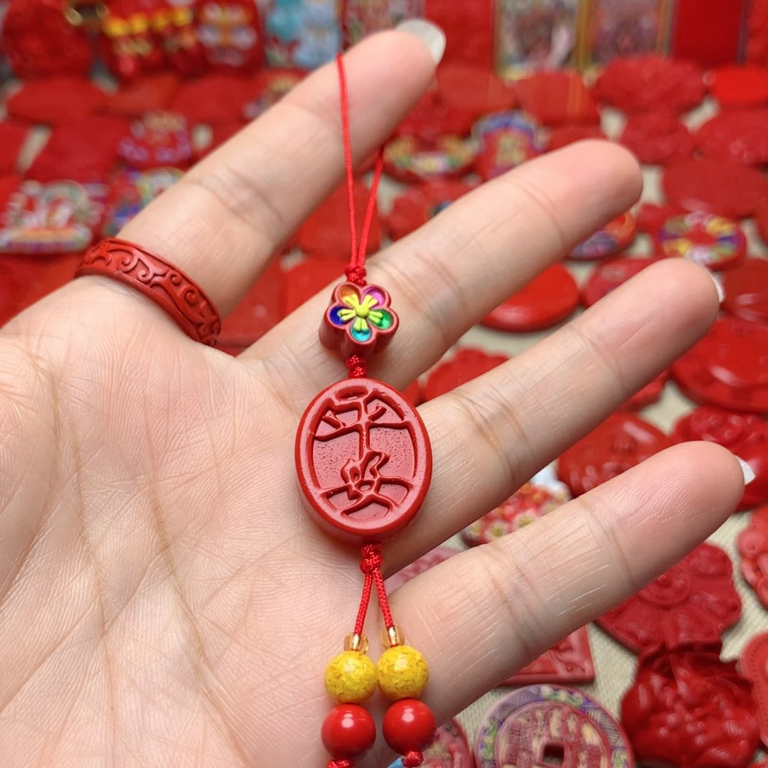 天然辰砂工艺品朱砂手机坠