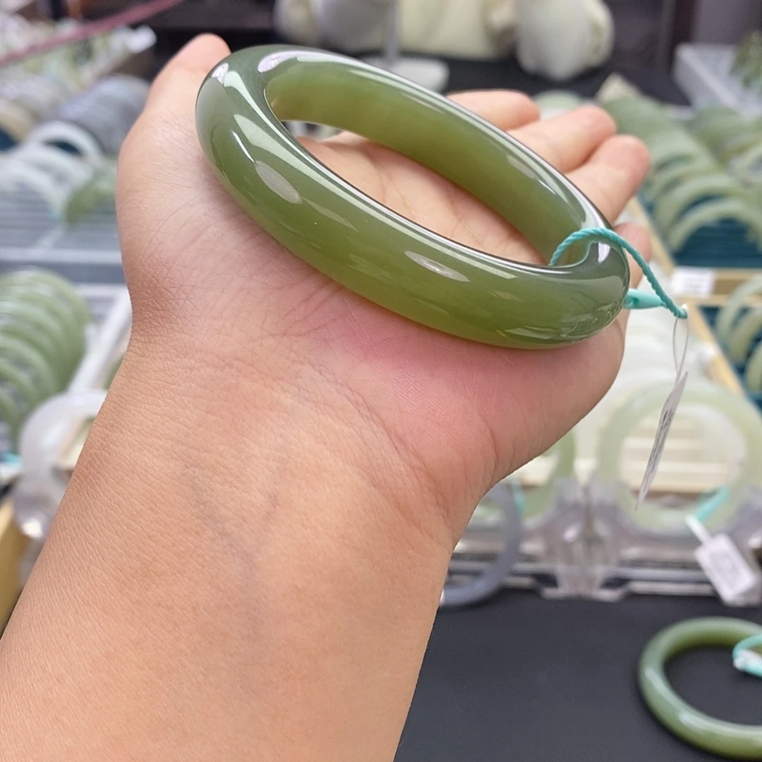 和田玉未镶嵌珠宝奇石和田玉手镯56.57