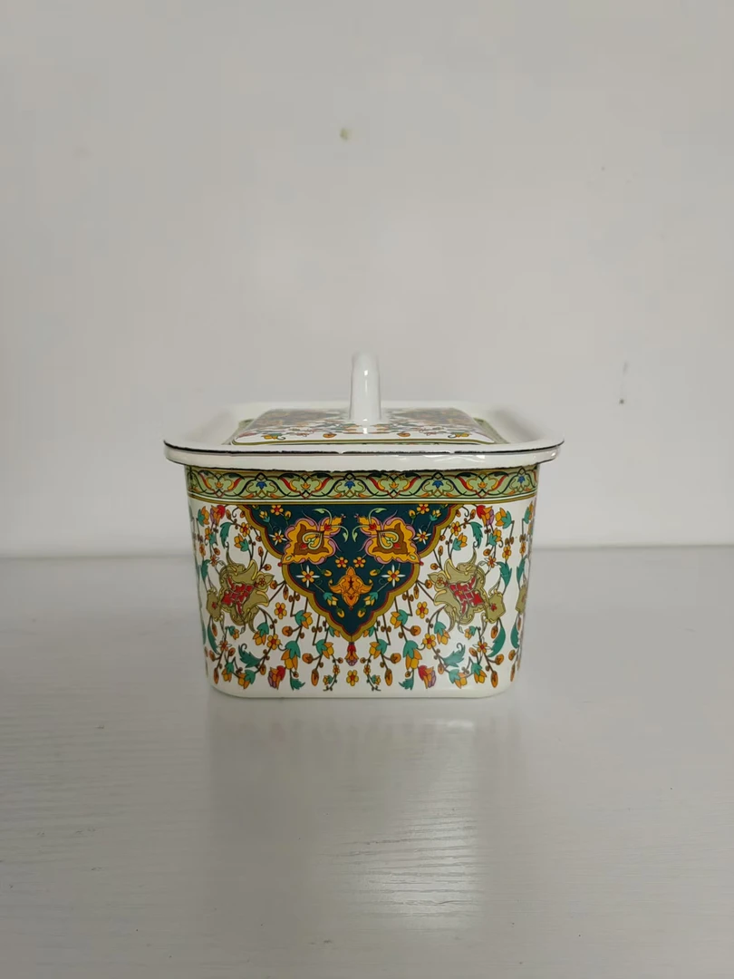 特厚珐琅搪瓷方冰碗收纳罐猪油罐零食收纳