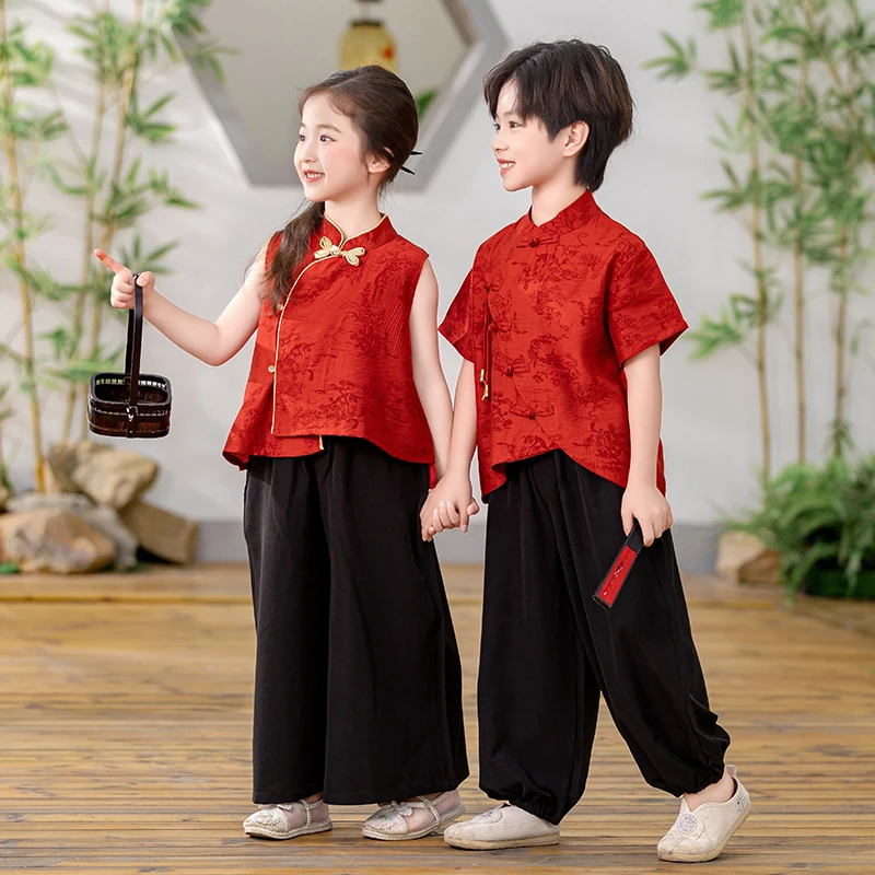 六一儿童演出服小学生诗朗诵合唱服装夏季幼儿园毕业班服国风汉服