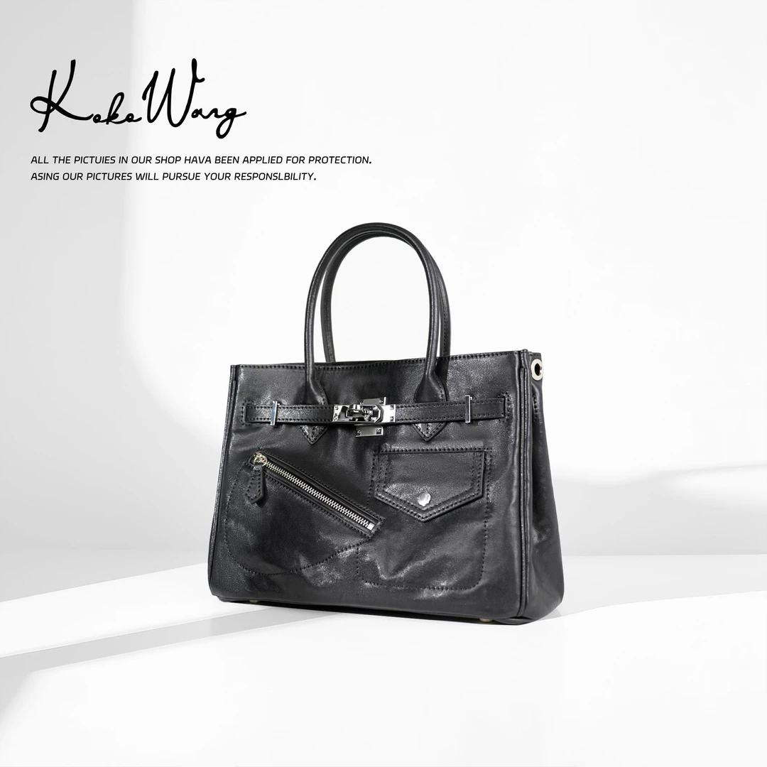 KOKO WANG新款时尚复古植鞣头层牛皮斜挎包手提包484135C06S01