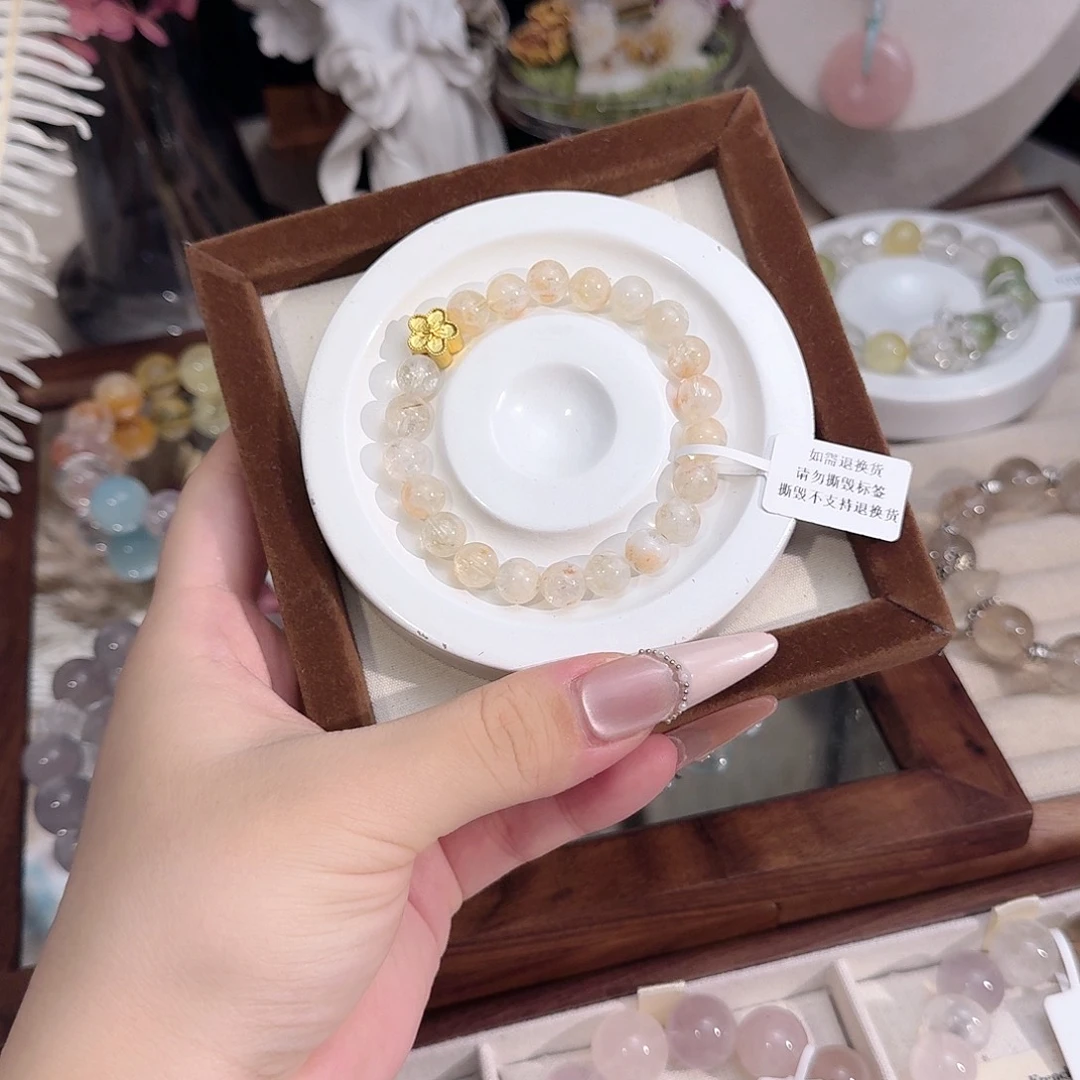 水晶手串合金天然水晶手串默认微瑕