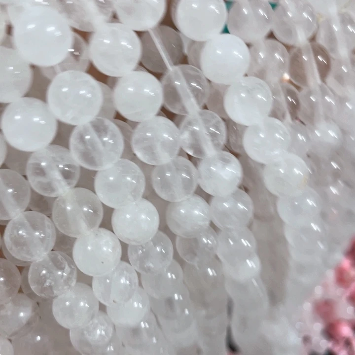 贝壳非金属一条8mm安哥拉白水圆珠