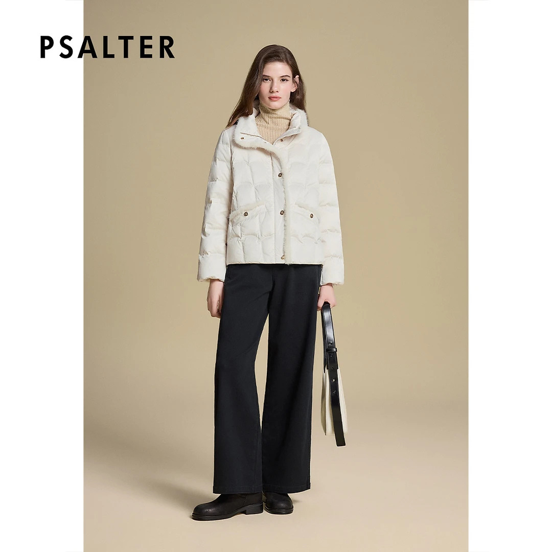 【新国标90鹅绒】【绒感冬】诗篇水貂毛变微茧型短款羽绒服2025冬