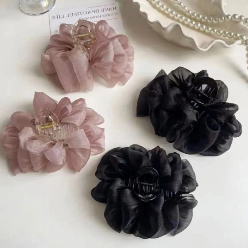 亮纱蓬松泡泡抓夹高颜值高品质新料气质高雅百搭女