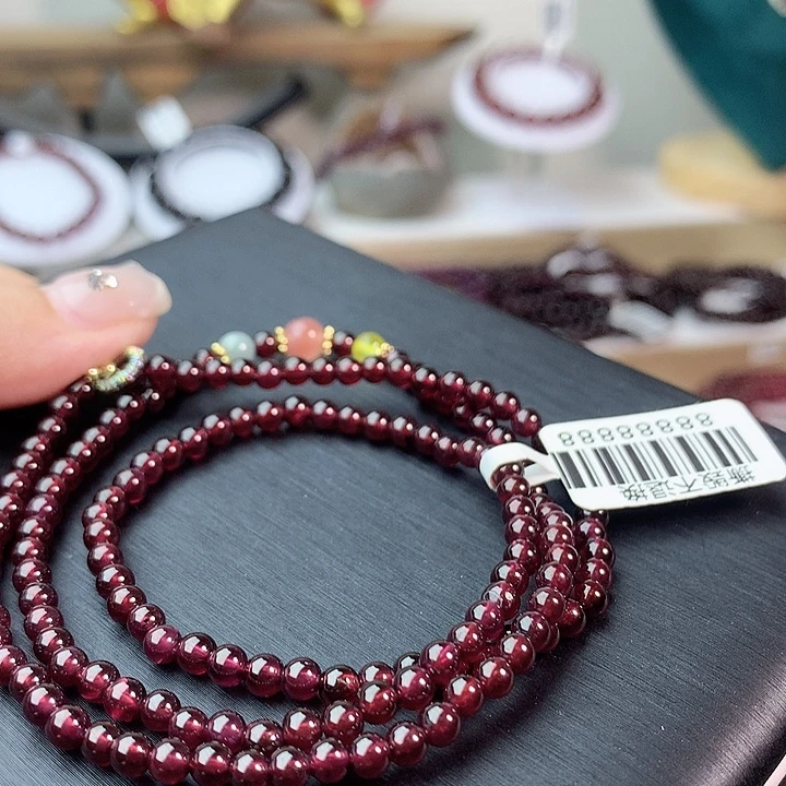 石榴石未镶嵌手链石榴石设计4m