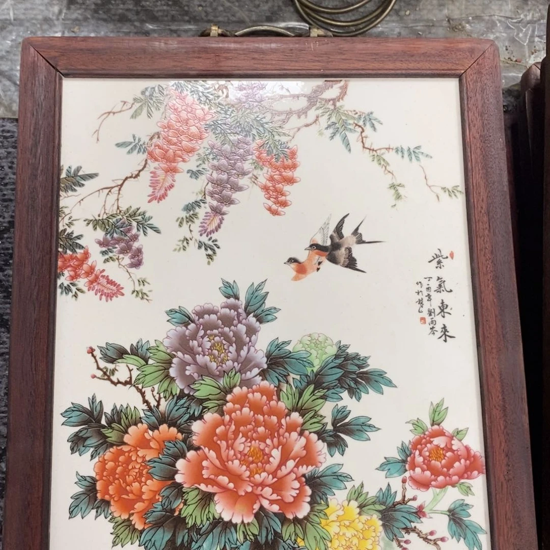 瓷片37*28厘米景德镇瓷板画柴窑烧制