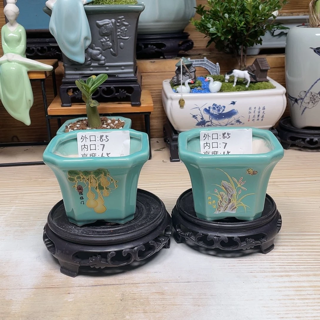 紫砂花盆陶瓷艺术花盆陶瓷