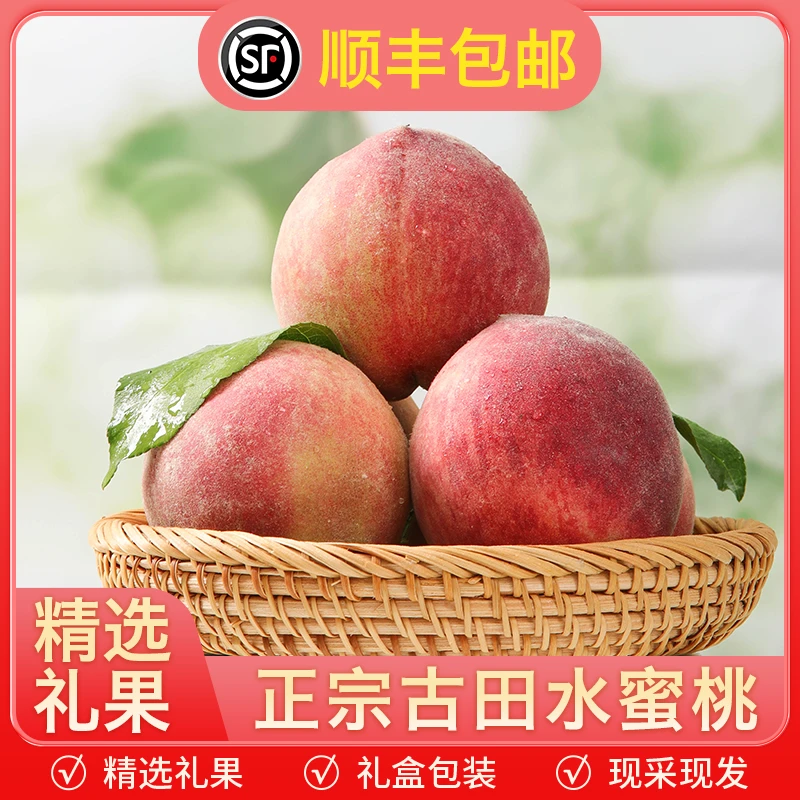 夏日甜心【顺丰包邮】正宗古田水蜜桃脆甜香桃子水果5斤10斤礼盒装