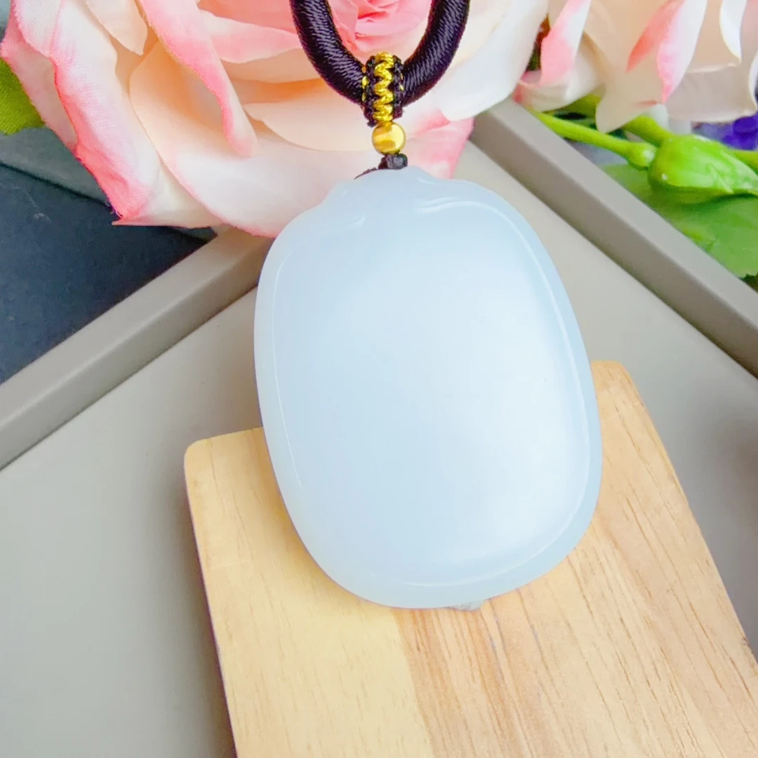 【产品部专享】天然和田玉白玉平安无事吊坠时尚百搭款多样性发一cg