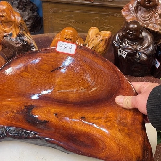 柏木（崖柏）手工雕刻果盘