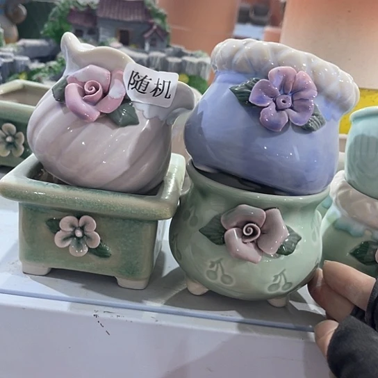 多肉绿植陶瓷花盆9.9包邮