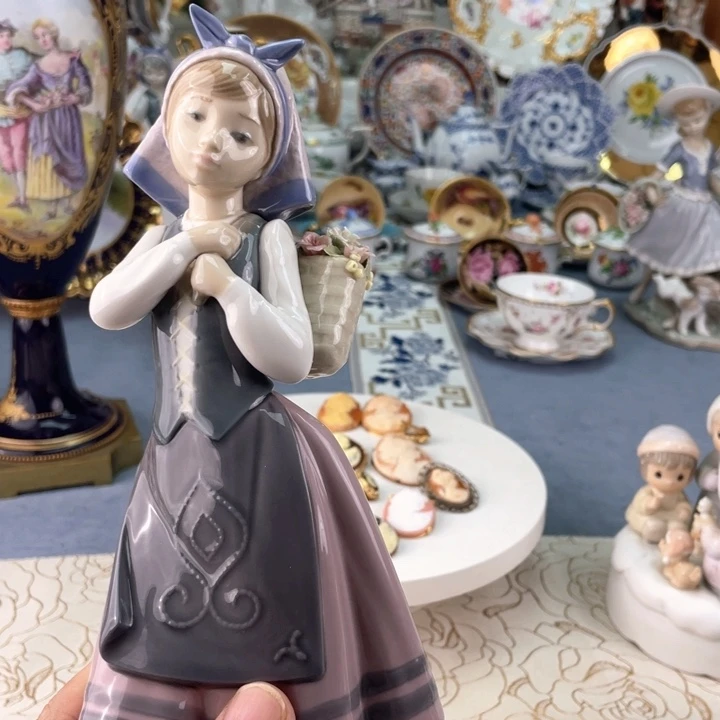 中古瓷器小房子盘子