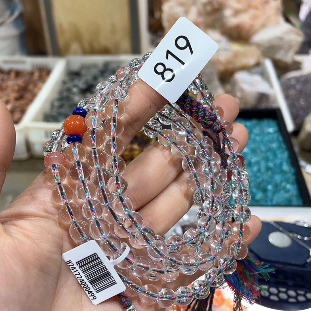 水晶手串14m m银S925镶嵌b s 568