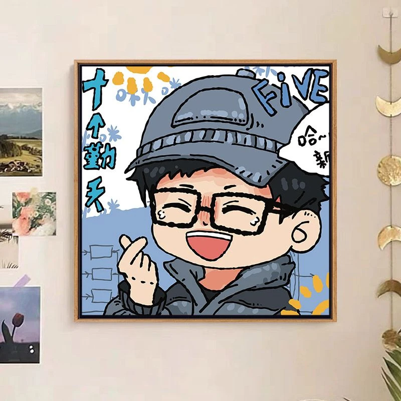 十个勤天数字油画爆款画画diy填色手工涂色画DIY礼物手绘装饰挂画