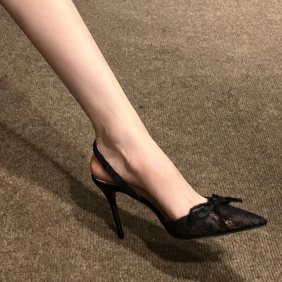 AXY新款夏季性感蕾丝立体浮雕感高跟鞋豹纹复古时尚包头凉鞋女