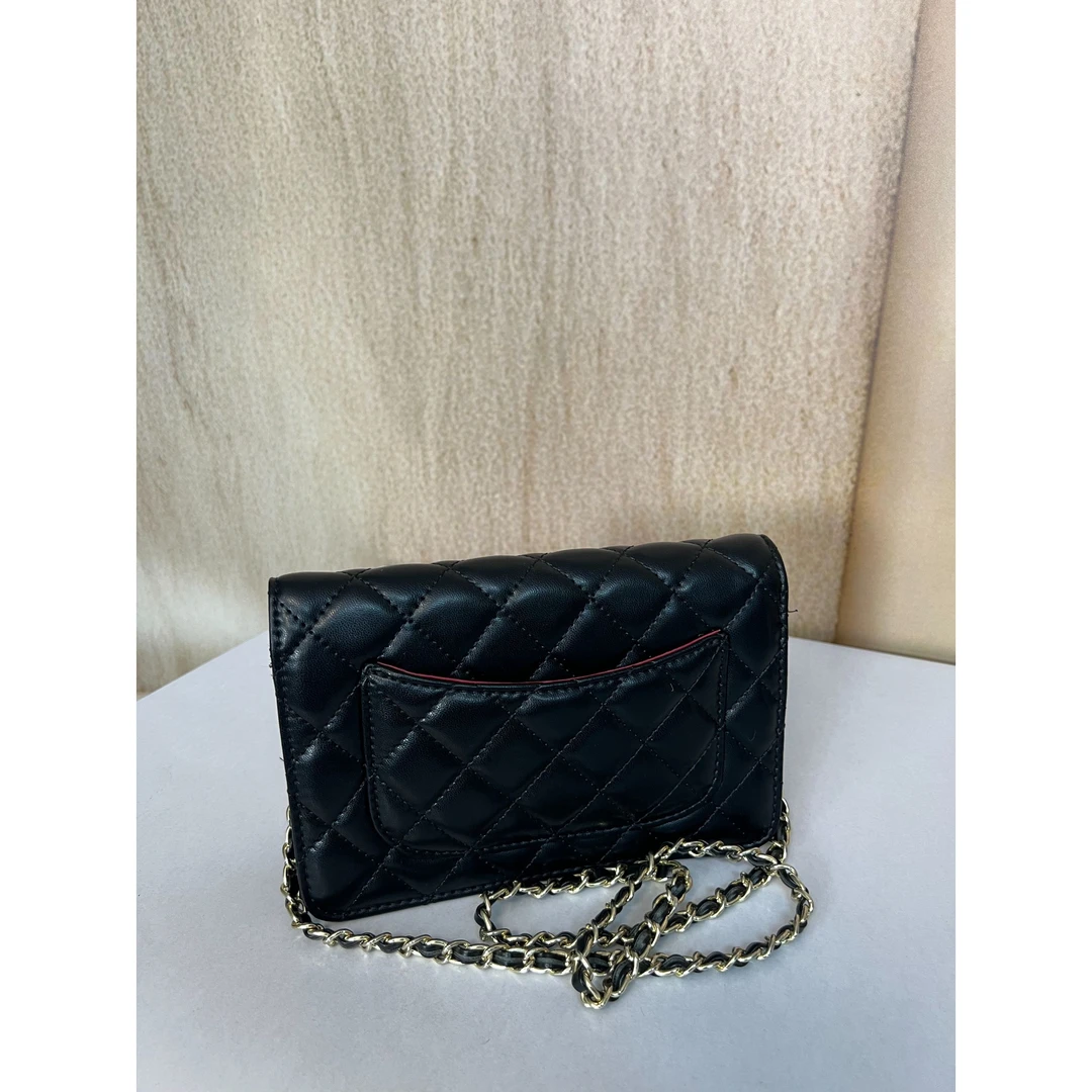 TOLEX2025新款手工时尚百搭卧发女包菱格链条黑色18cm