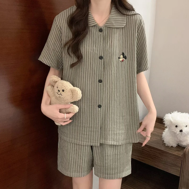 网红爆款2025新款夏季睡衣女短袖棉绸高级感ins家居服套装可外穿