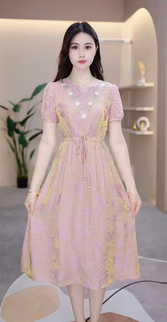 【玥欣服饰】KK890  #  夏季 新款  减龄 气质 优雅 连衣裙洋气