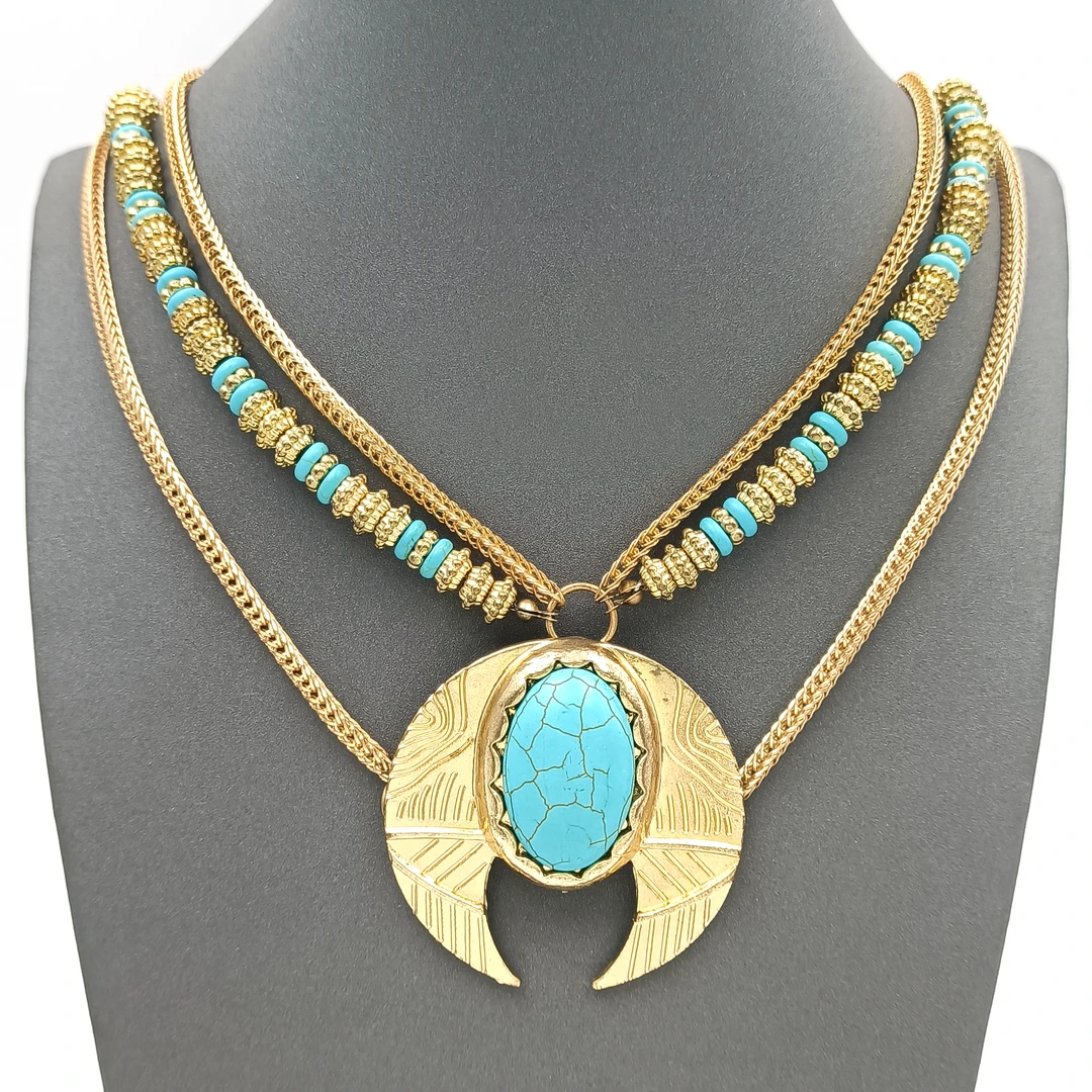 铜合金合成锆石项链 D1XX-21292 项链气质时尚欧美轻奢简约