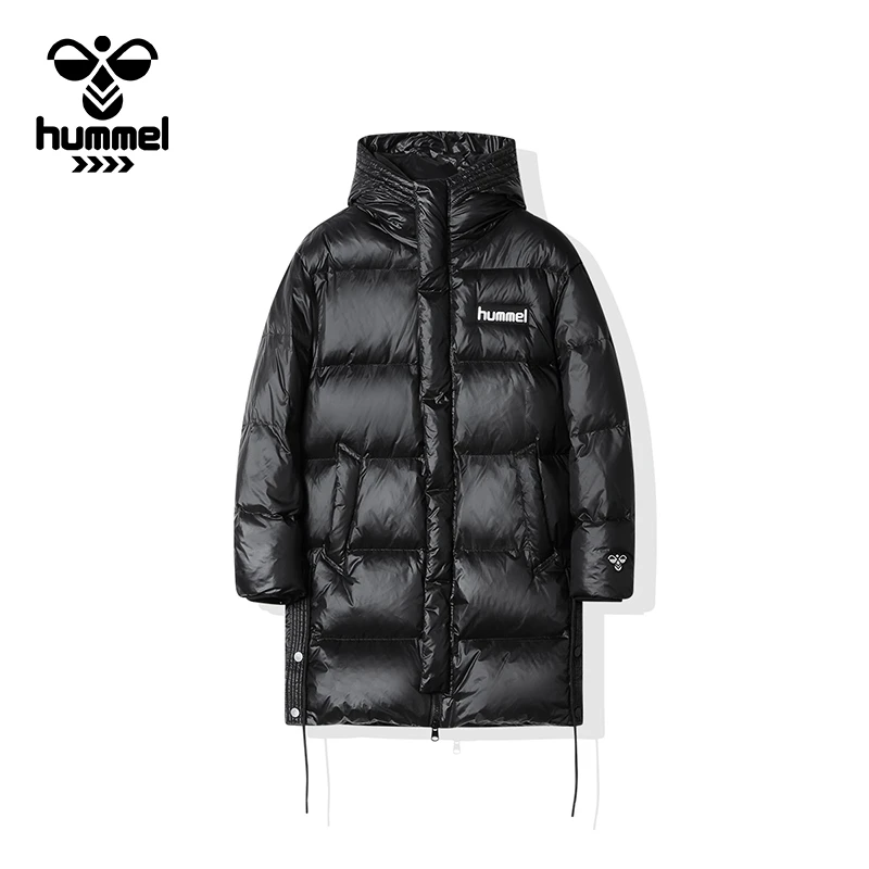 HUMMEL户外秋冬运动休闲加厚羽绒服宽松中长款防寒保暖冬季连帽