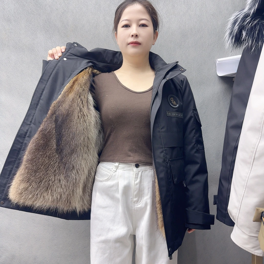 佰德吉新款男士派克服可拆卸貉子毛内胆皮毛一体冬季保暖皮草外套