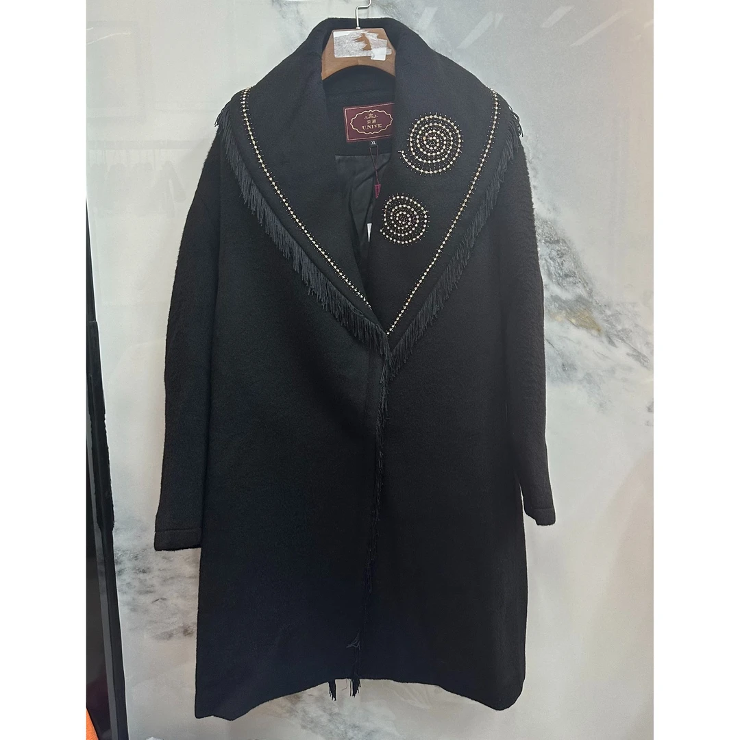 荣澜秋冬季大衣中年妈妈外套大码女装6865