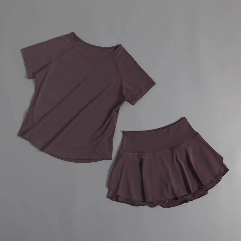 夏季薄款户外健身套装女运动宽松显瘦瑜伽服短袖弹力速干衣跑步服