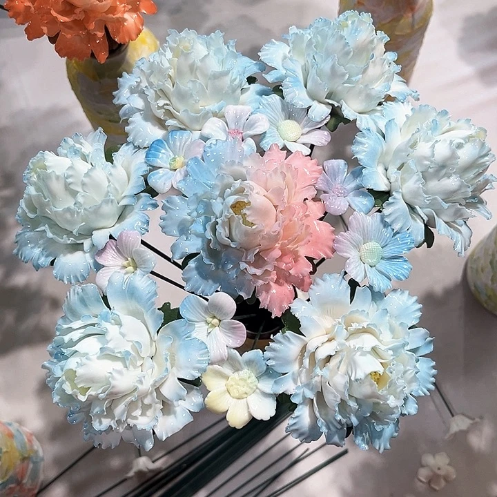 正品陶瓷花花拍下备注颜色