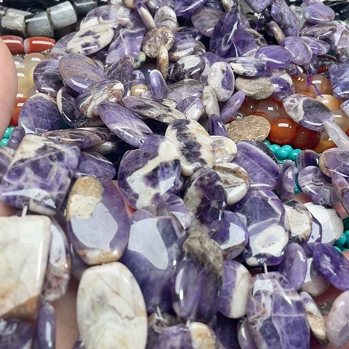 玛瑙/玉髓珠宝半成品未镶嵌一条有瑕老矿紫水晶