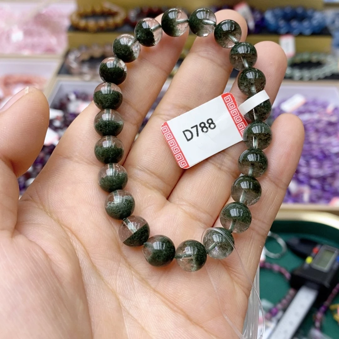 未镶嵌手链水晶D788绿幽灵8.5+