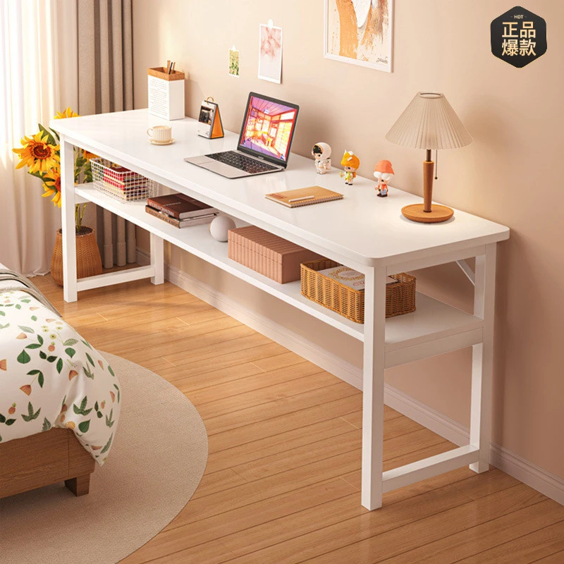 书桌女生卧室家用长条桌子长方形靠墙窄桌工作台电脑桌简易出租屋