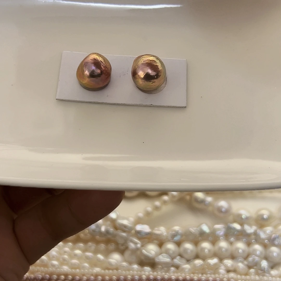 淡水珍珠耳饰银S925镶嵌