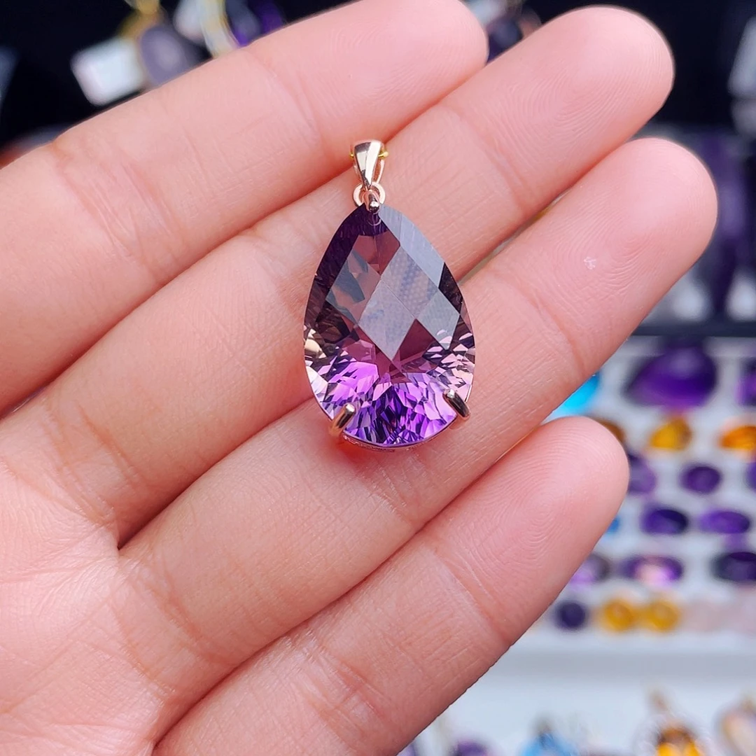 颈饰银S925镶嵌水晶天然保真